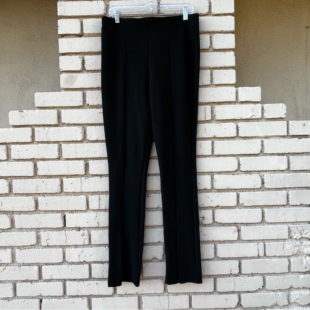 Zara Ribbed Split Leg Legging Pants in Black - Size XL